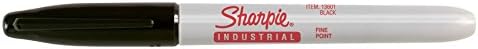 Sharpie Industrial Permanent Markers, Fine Point, Black, Box of 12