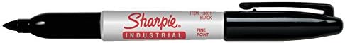 Sharpie Industrial Permanent Markers, Fine Point, Black, Box of 12