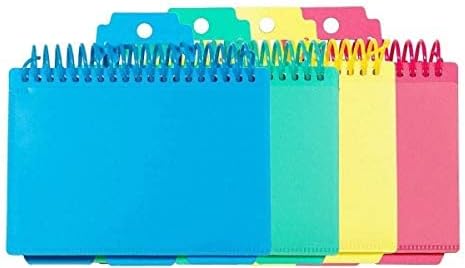 1InTheOffice Spiral Bound Index Cards 3x5, Ruled With Tabs, Assorted Colors, 2 Pack