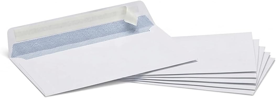 #6-3/4 Security Envelopes, White, Peel & Seal