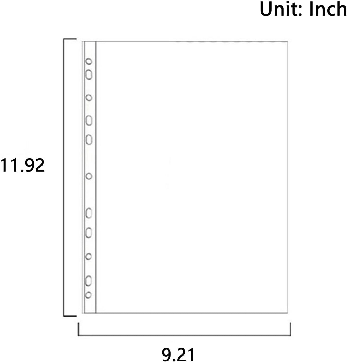 100 Pcs A4 Clear Document Folder, Clear Plastic File Folder Sleeves
