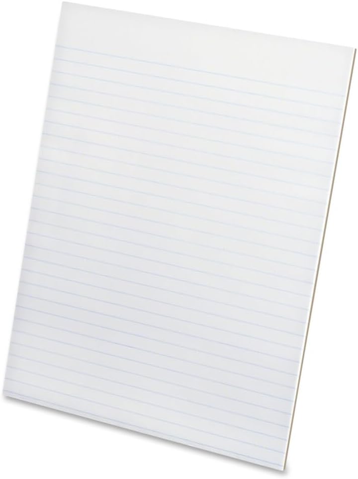 Ampad Evidence Glue Top Writing Pads, 8-1/2 x 11 Pads, Narrow Rule, White, 50 Sheets