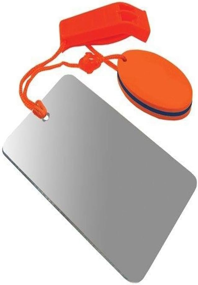 UST Find-Me Signal Mirror & Hear-Me Floating Whistle Combo with Three Wilderness