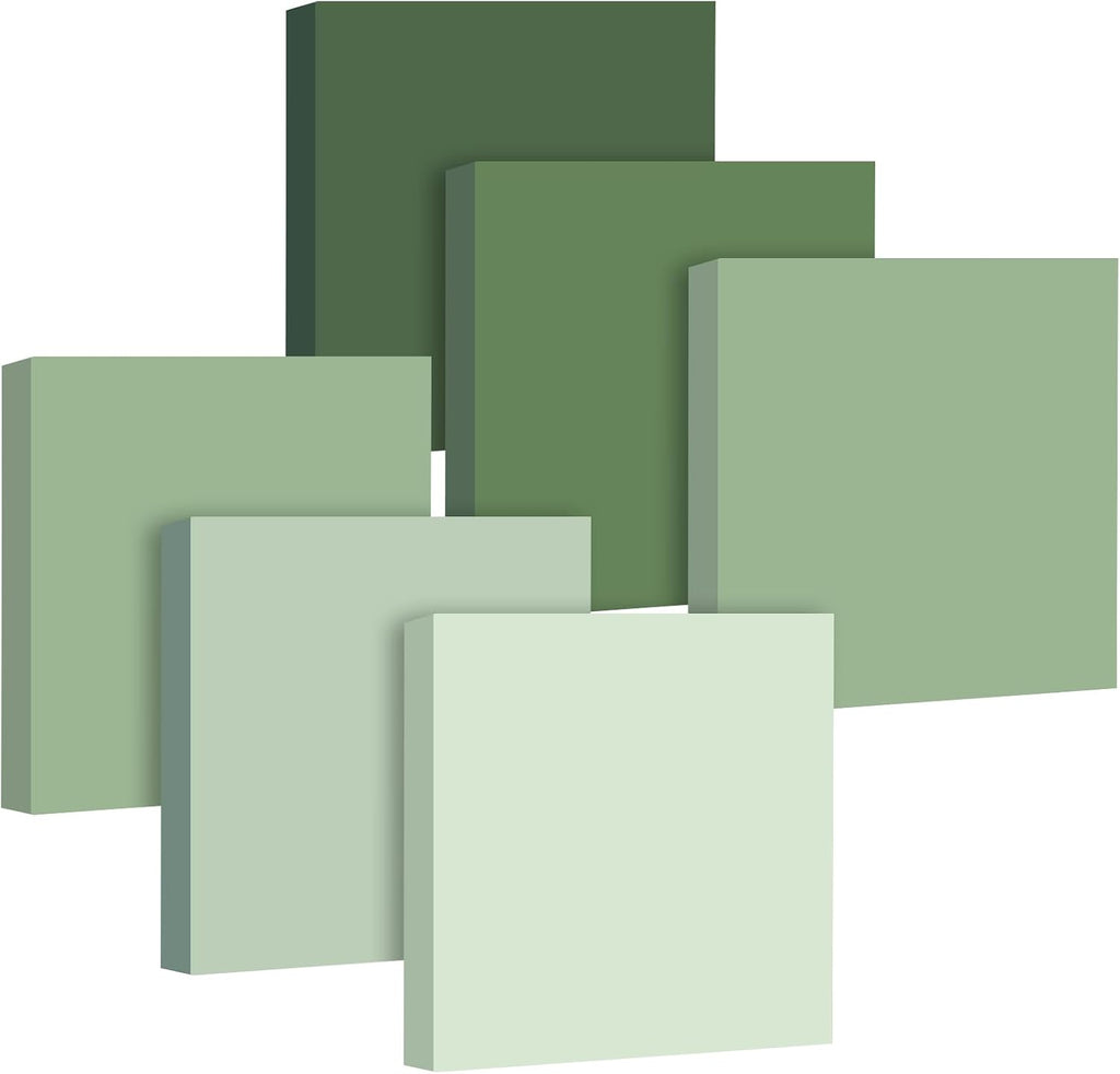 12 Pcs 24 Pcs Sage Green Sticky Notes 3 x 3 Inches, No Lined