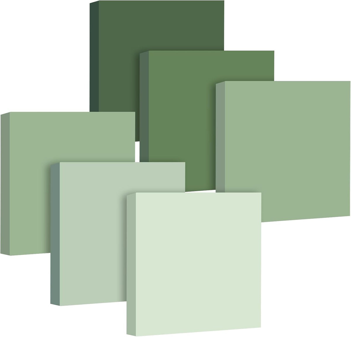 12 Pcs 24 Pcs Sage Green Sticky Notes 3 x 3 Inches, No Lined
