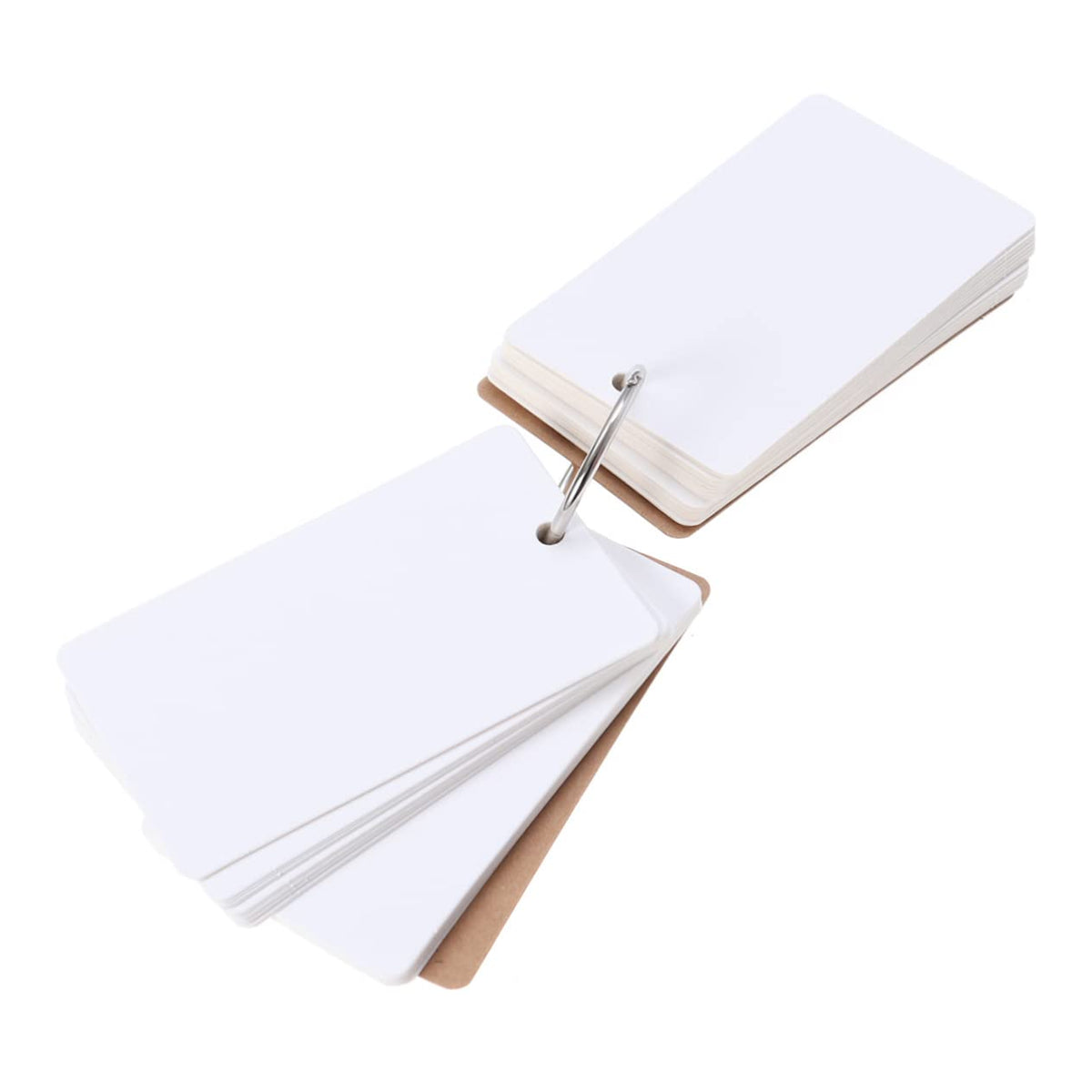 50 Page White Kraft Paper Index Cards with Binder Rings