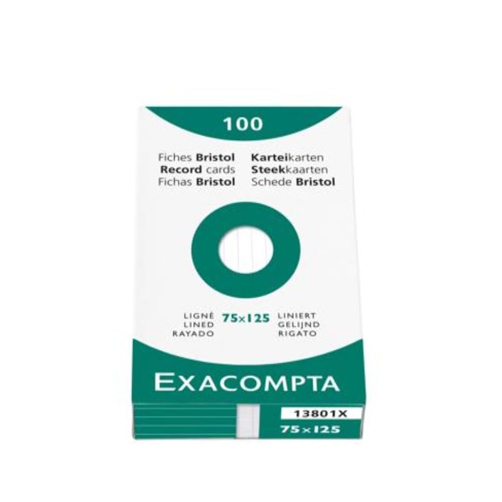 Exacompta Index Cards 3X5 Inch 100Pk