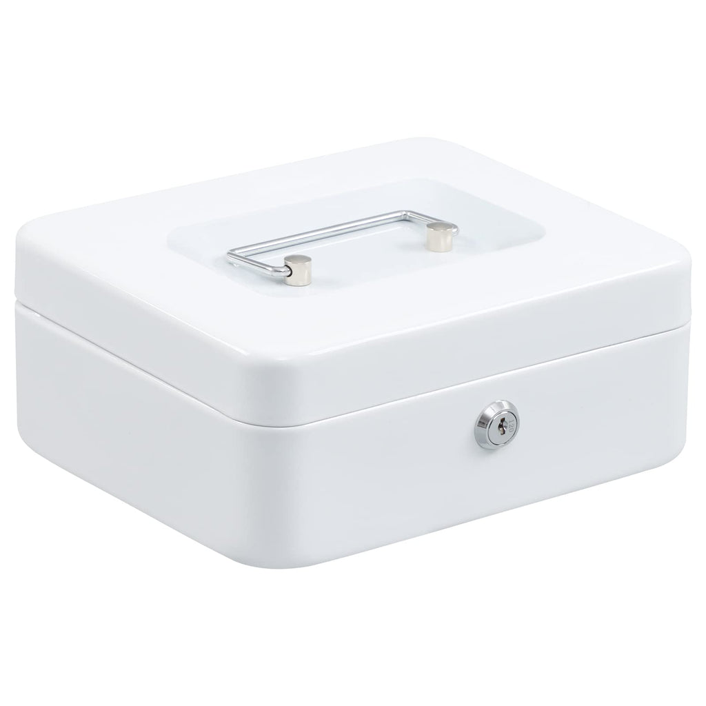 xydled Medium Cash Box with Lock, Metal Money Box, Steel Money Box, Pink