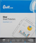 Quill Brand Top-Loading Sheet Protectors, Polypropylene, 200 Pack, Clear, 8-1/2 x 11