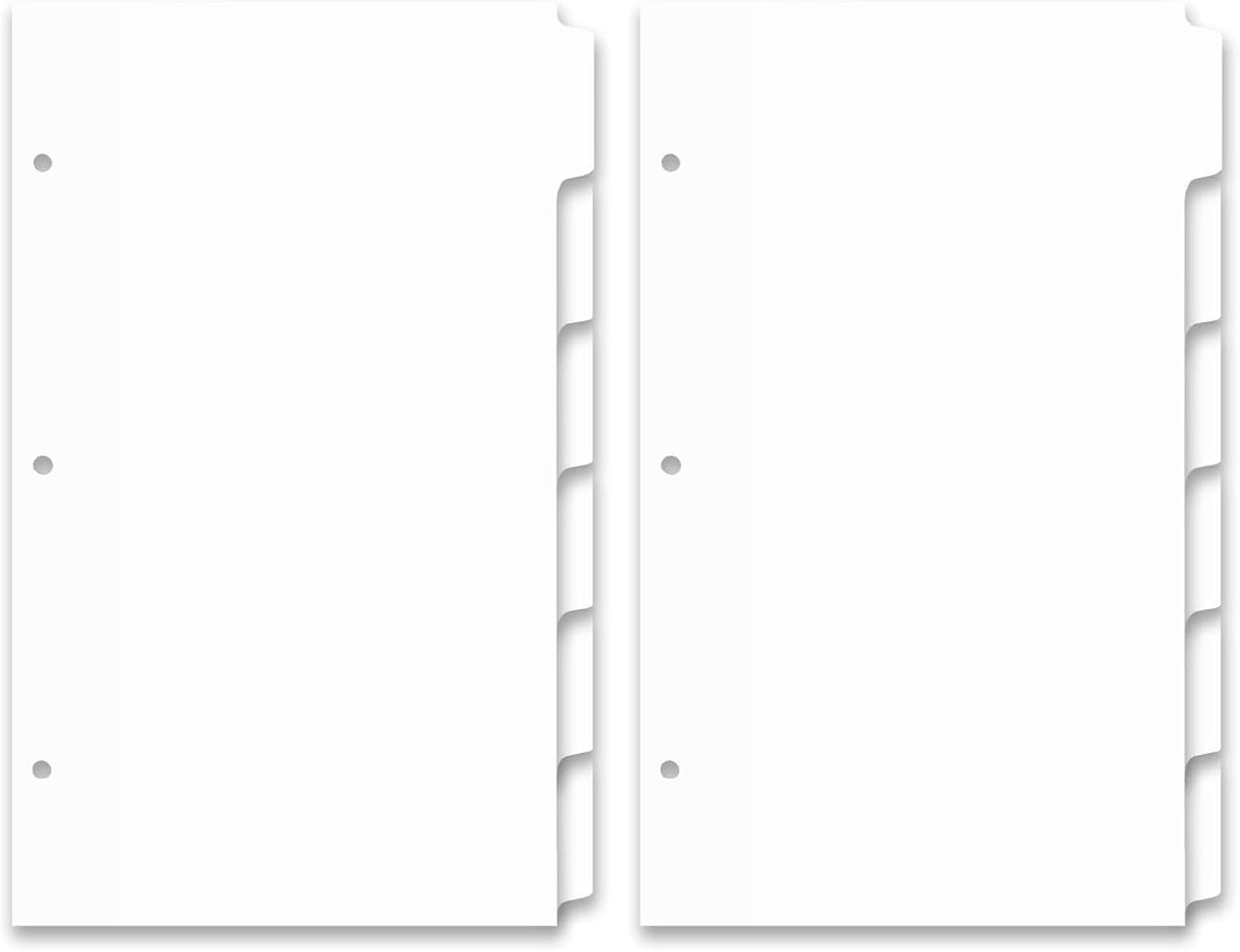 14x8.5 6 Tabbed White Dividers