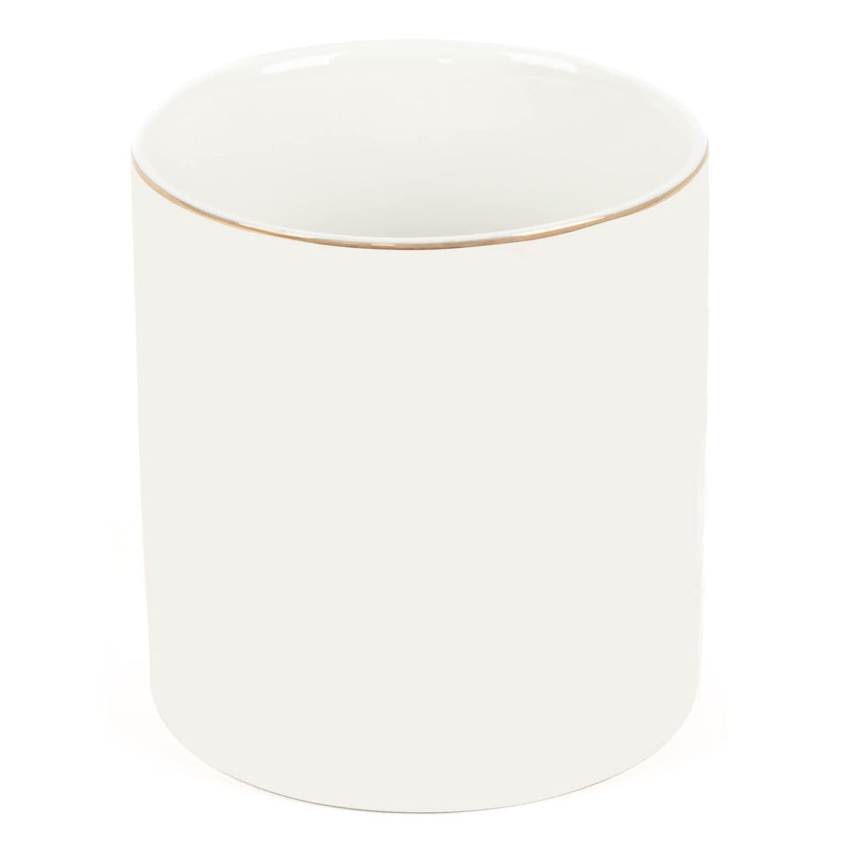 HANKOR Ceramic Pencil Holder for Desk - Cute Gold Trim Pen Aesthetic Makeup Brush Cup