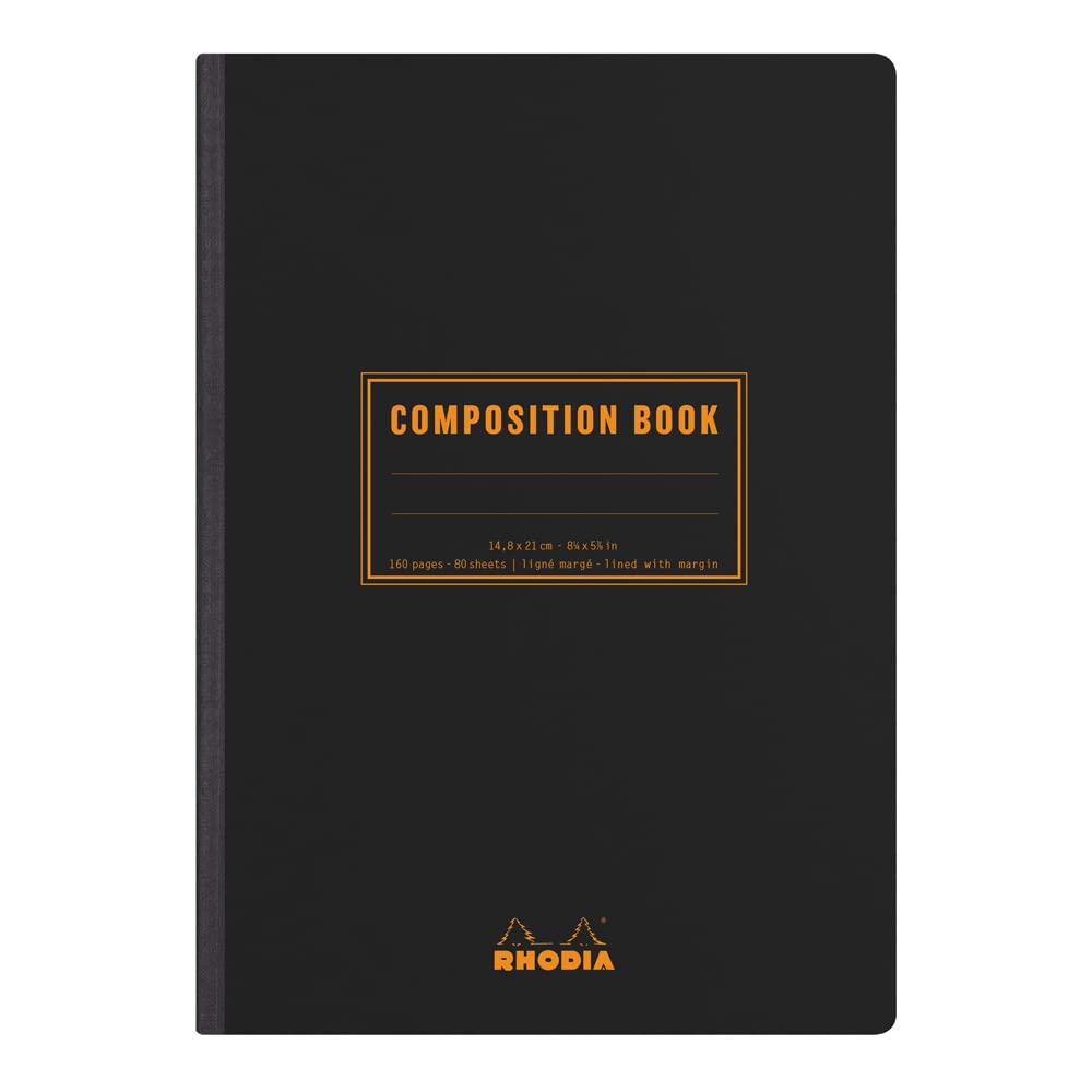 RHODIA 119208C - Flexible Notebook Cloth Back Composition Book Orange - A5 - Small
