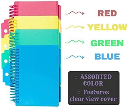 1InTheOffice Spiral Bound Index Cards 3x5, Ruled With Tabs, Assorted Colors, 2 Pack