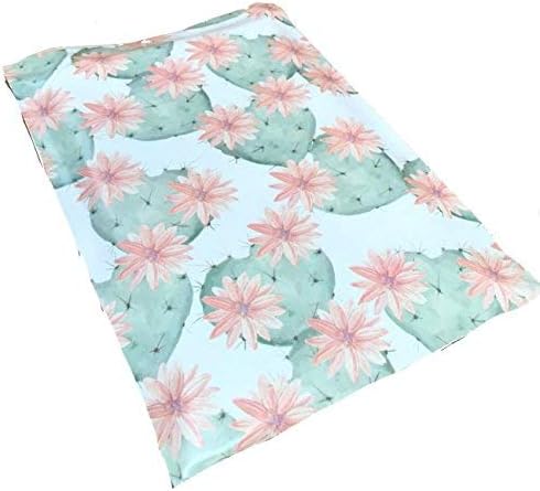 10x13 - Flowering Cactus Succulents Designer Printed Poly Mailers Shipping Envelopes Self