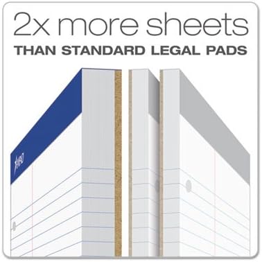 Ampad 20345 Double Sheets Pad, Law Rule, 8 1/2 x 11 3/4, White, 100 Sheets