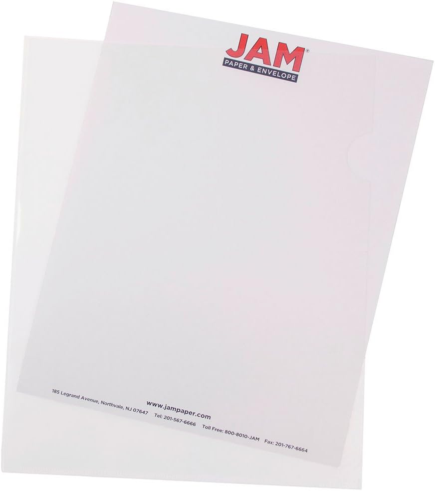 JAM PAPER Plastic Sleeves - Letter Sized - 9 x 11 1/2 - Clear Project Pockets - 12 Page