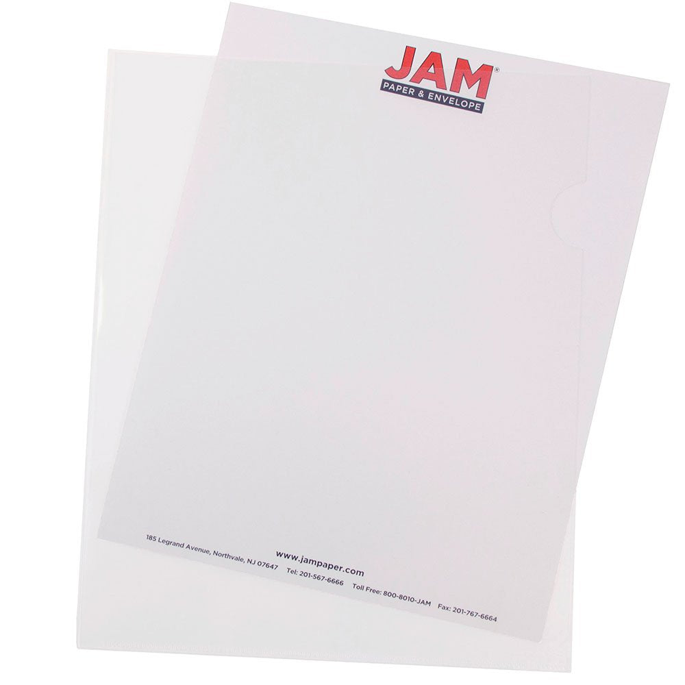 JAM PAPER Plastic Sleeves - Letter Sized - 9 x 11 1/2 - Clear Project Pockets - 12 Page
