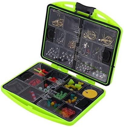 24 Compartments Fishing Tackle Box Kit, 128pcs Full Loaded with Lures Baits Hooks Sinkers