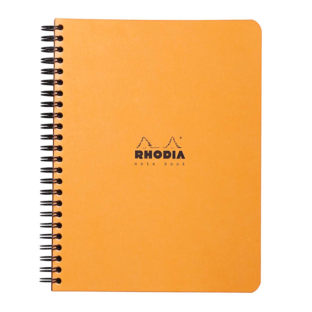 Rhodia 193428C - Spiral Notebook (Full Binding) Notebook Orange - A5+ - Small Squares