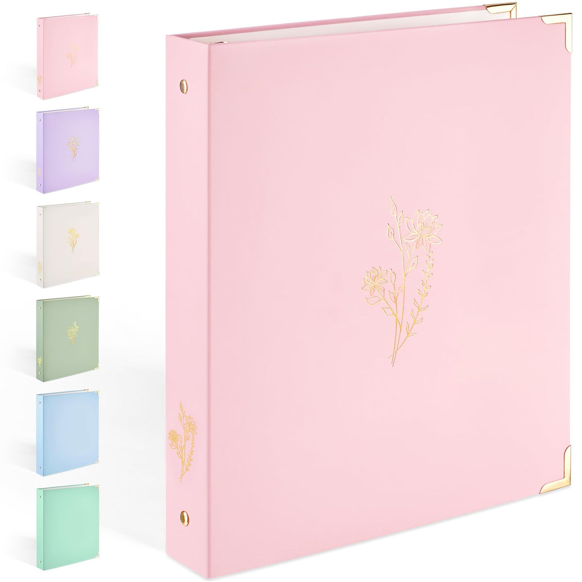 Sooez 3 Ring Binder 1 Inch with Foil Stamping & Metal Corner, Letter Size