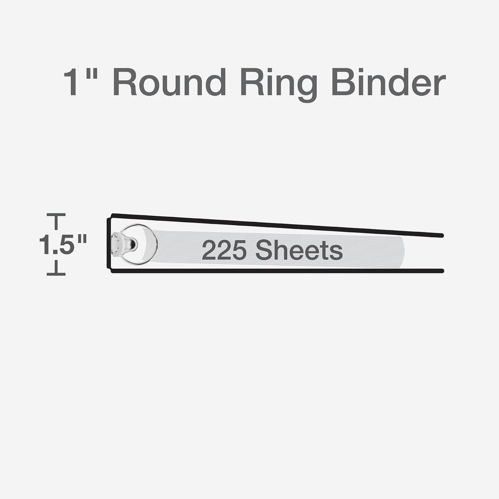 Cardinal 3 Ring Binders, Binders for School and Office, Durable 1 Inch, Round Rings