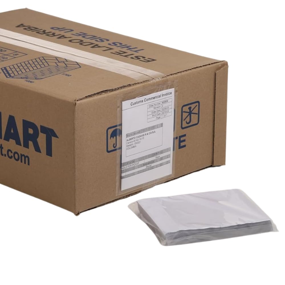 200 Units, 7.5"x5.5" Clear Packing List Shipping Label Envelopes - Heavy Duty Adhesive