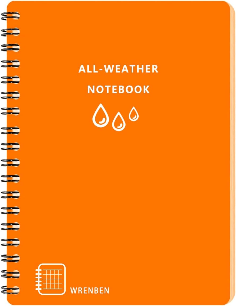 Large Fully Waterproof Side Spiral Notebook 8.5" x 11" with Stone Paper and Hard Cover
