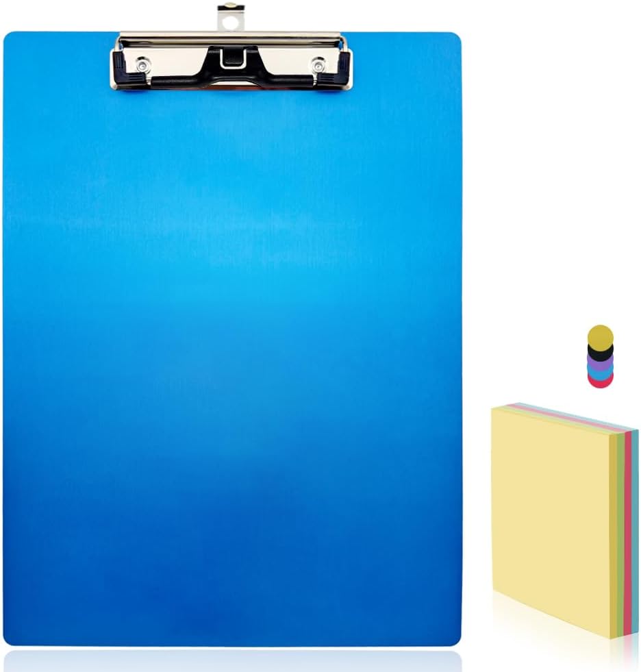 Aluminum Metal A4 Clipboard Hangable Letter Message Clip Board Pen Holder