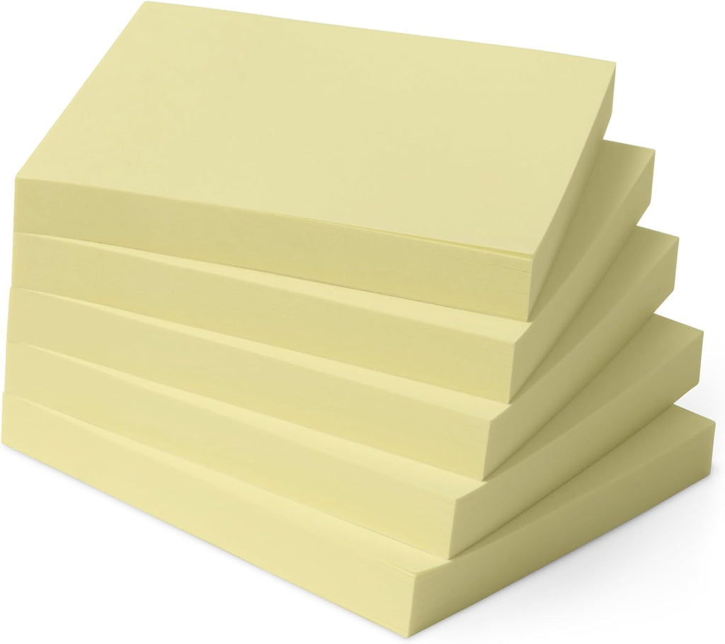 Amazon Basics Square Sticky Notes, Self-Stick Pads, 3 x 3 inches, Yellow, 18-Pack