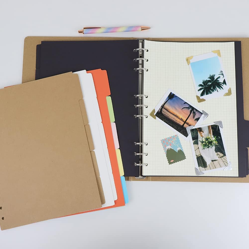 4 Pack B5 Binder Index Dividers 5 Tabs 9 Hole Punched Round Ring Binder Divider Planner