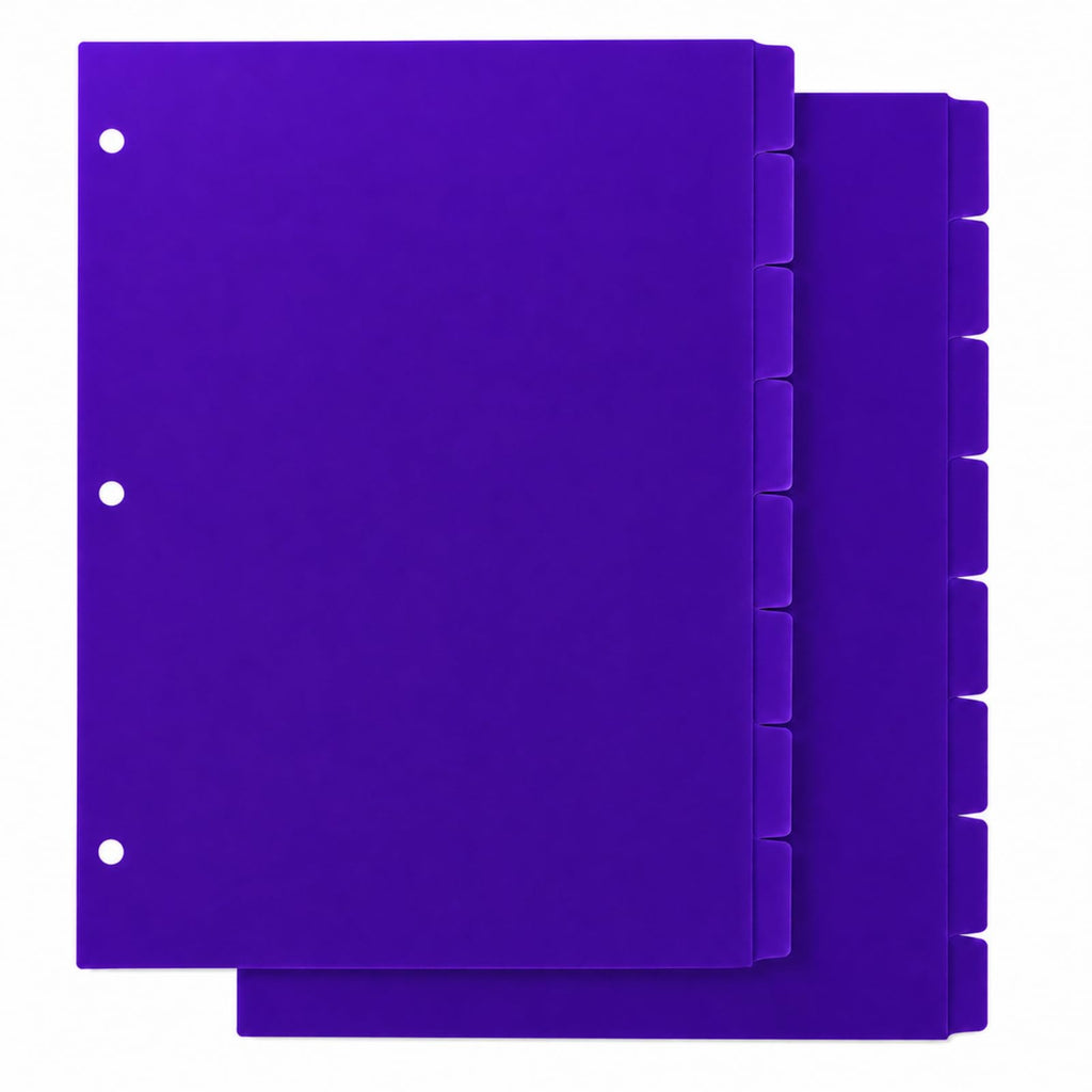 2 Set 8 Tab Brown Binder Dividers for 3 Ring Binder, Letter Size 8.5 x 11 Inch