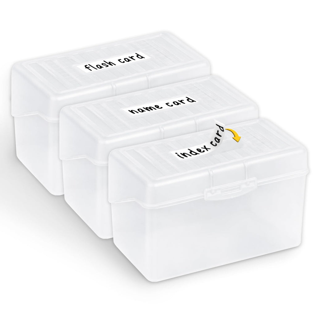 H4D Index Card Holder 3x5, Index Card Box Organizer, 3 Pack, Pastel Colors
