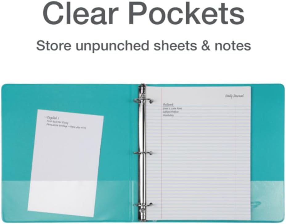 Cardinal 3 Ring Binders, Binders for School and Office, Durable 1.5 Inch, Round Rings