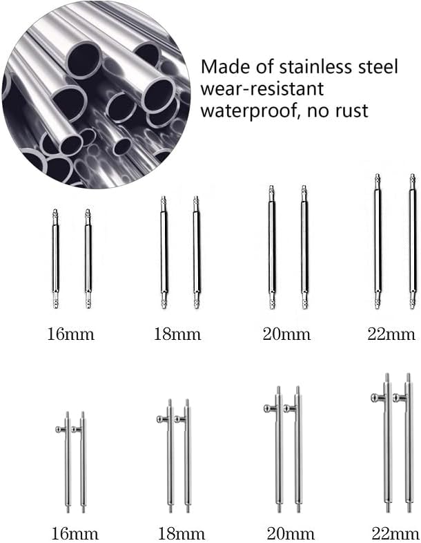 Watch Band Pins Kit -Watch Spring Bar Replacement-Bands Strap Removal Repair Tool with 6