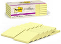 Post-it 100% Recycled Super Sticky Notes, 3 x 3 in, Canary Yellow, 12 Pads