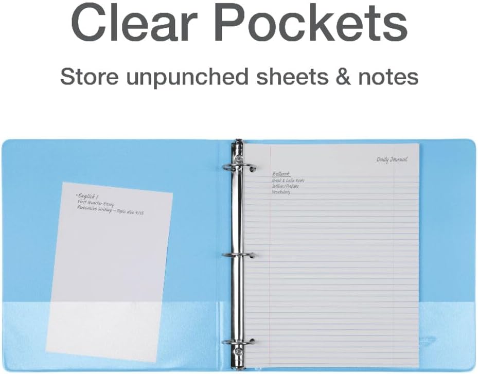 Cardinal 3 Ring Binders, Binders for School and Office, Durable 1.5 Inch, Round Rings