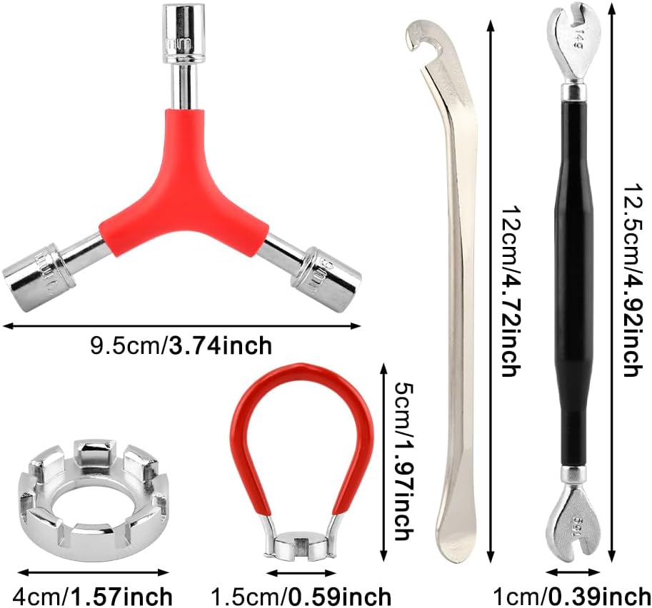 8 Pcs Bike Spoke Wrench Set, Bicycle Spoke Wrench Tools Fits Most Bikes