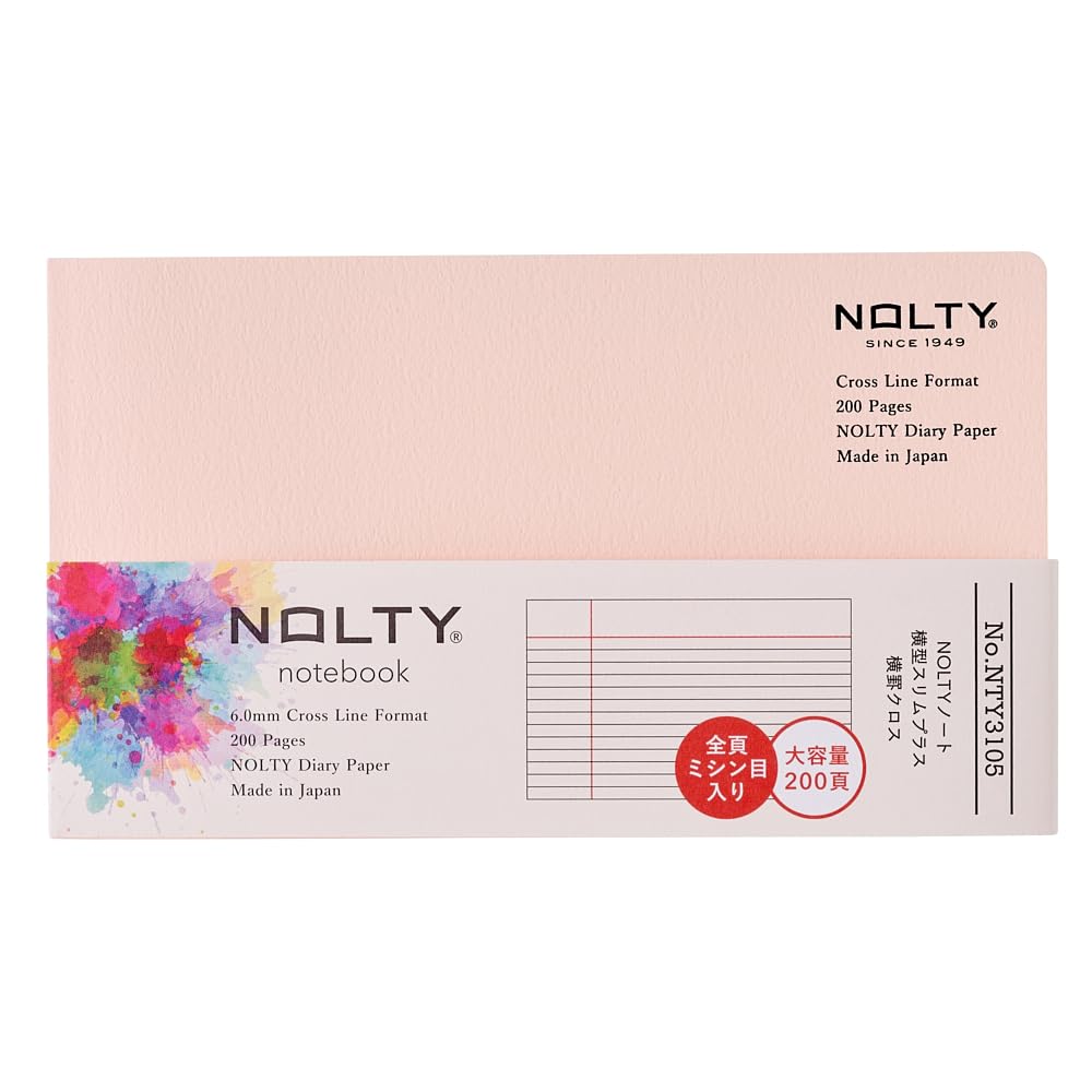 NOLTY NOTE Horizontal Slim Plus Graph Matrix, 3.5mm Grid, Pink, NTY3205