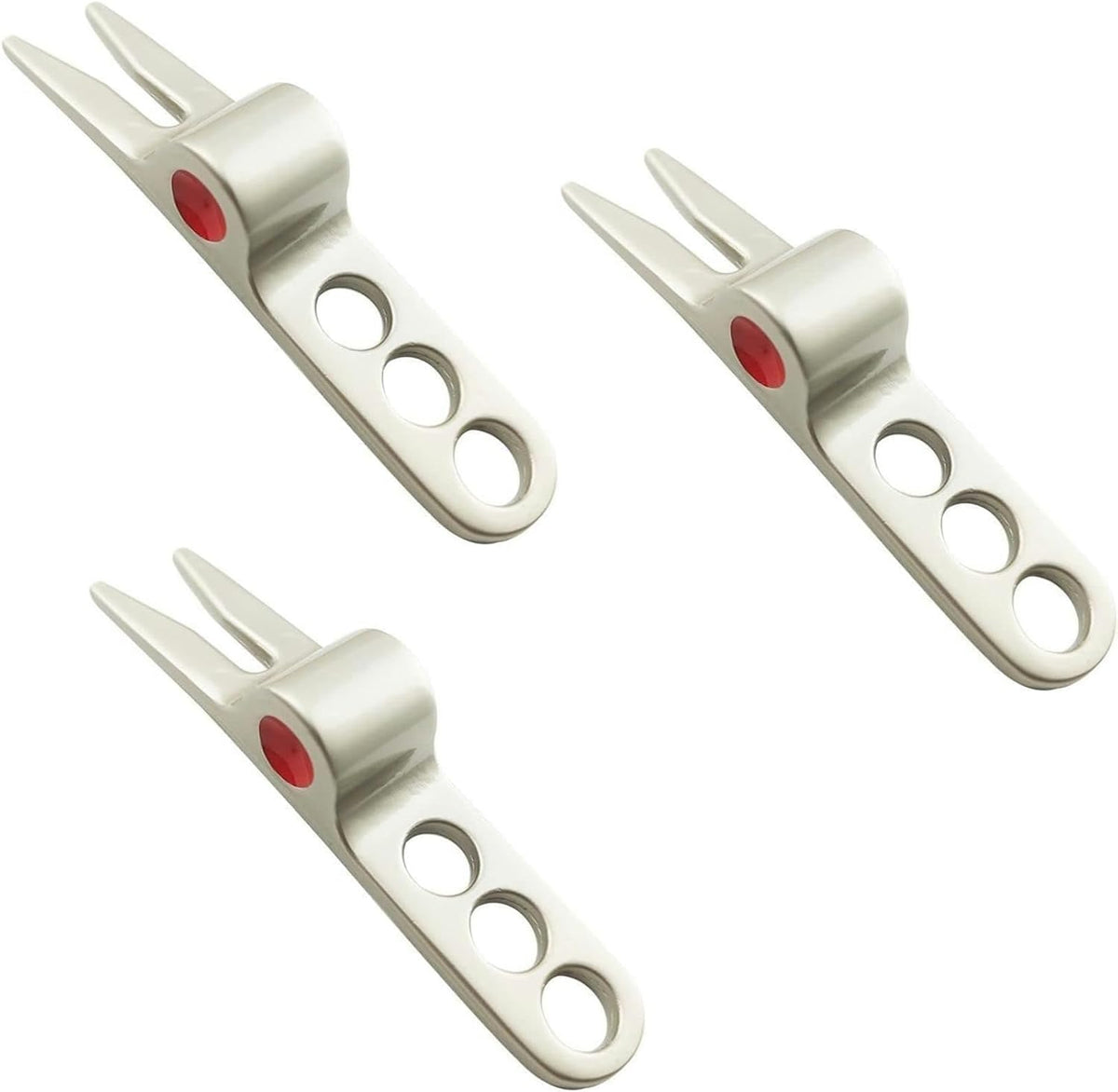 3 Pcs Silver Golf Ball Fork Pivot Divot Repair Tool Compatible Divot Tools for Golf Divot