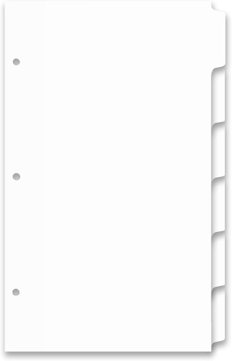 14x8.5 6 Tabbed White Dividers