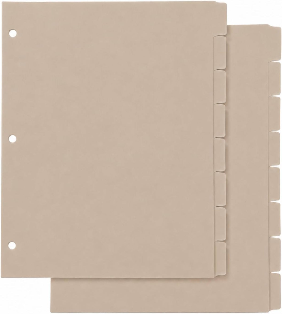 2 Set 8 Tab Brown Binder Dividers for 3 Ring Binder, Letter Size 8.5 x 11 Inch