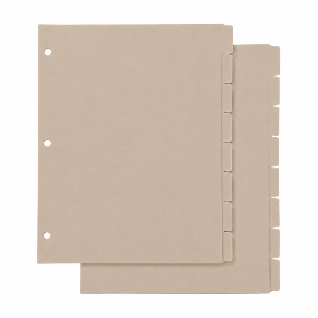 2 Set 8 Tab Brown Binder Dividers for 3 Ring Binder, Letter Size 8.5 x 11 Inch