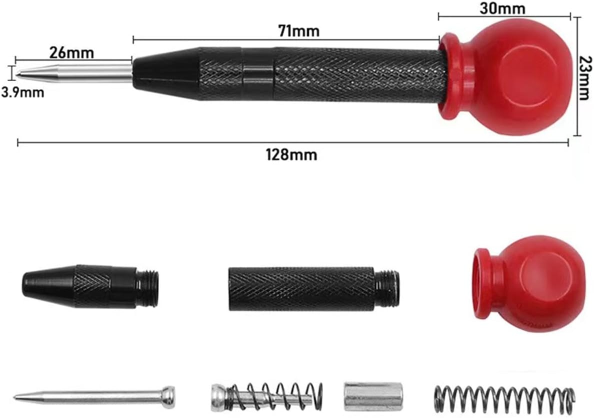 5Pieces Automatic Center Punch 5 Inch Center Hole Punch Adjustable Spring Loaded Metal