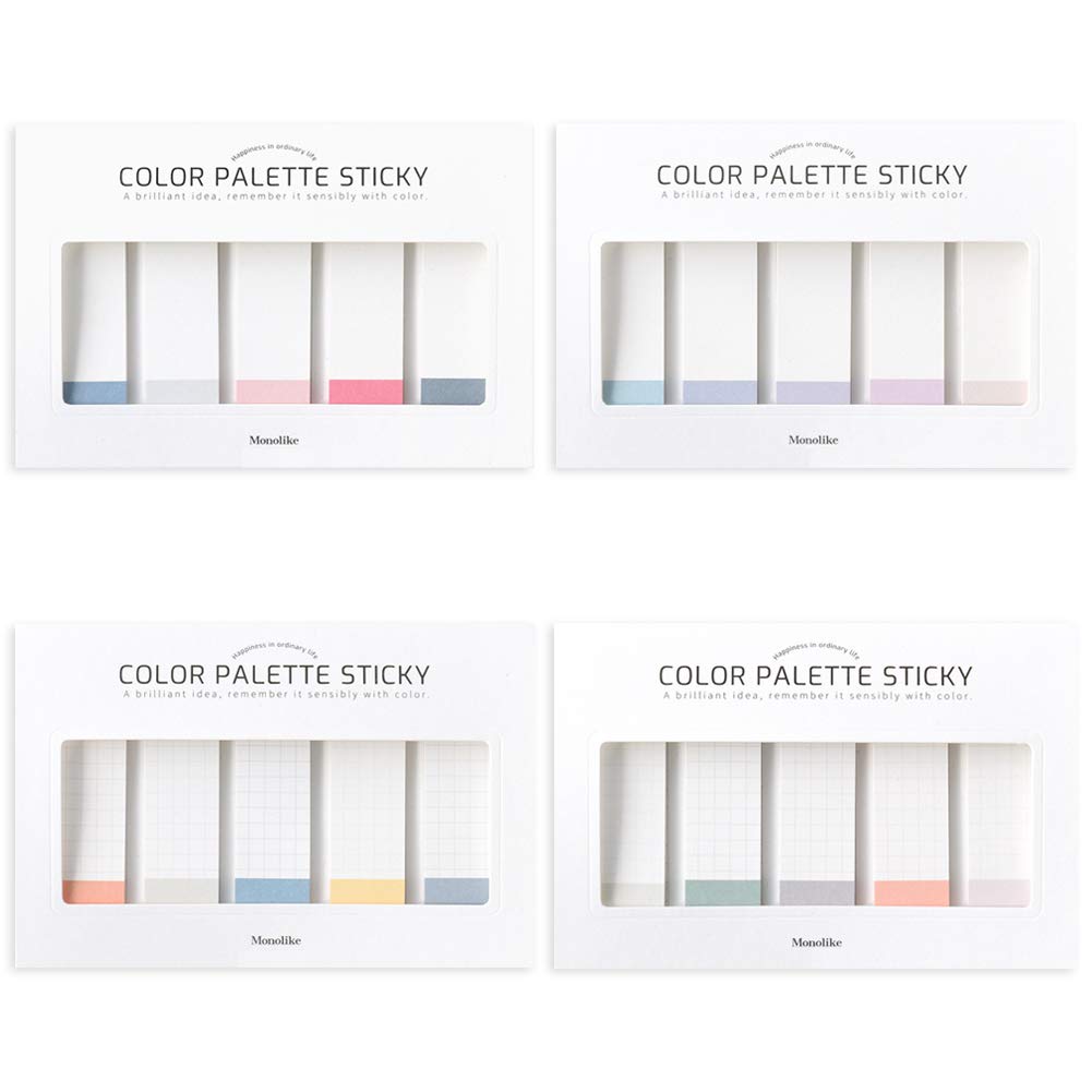 Monolike Color Palette Sticky Grid 300 C Set 4p - Self-Adhesive Memo Pad 30 Sheets