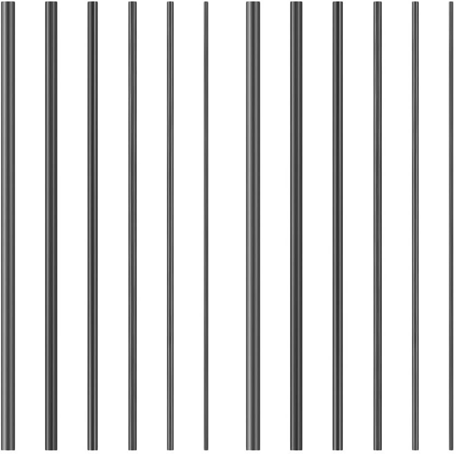 12PCS Carbon Fiber Fishing Rod Repair Parts Kit Solid Carbon Fiber