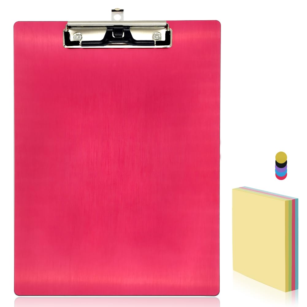 Aluminum Metal A4 Clipboard Hangable Letter Message Clip Board Pen Holder