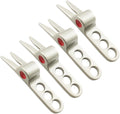 Jinshining 4 Pcs Silver Golf Ball Fork Pivot Divot Repair Tool Compatible Golf Divot