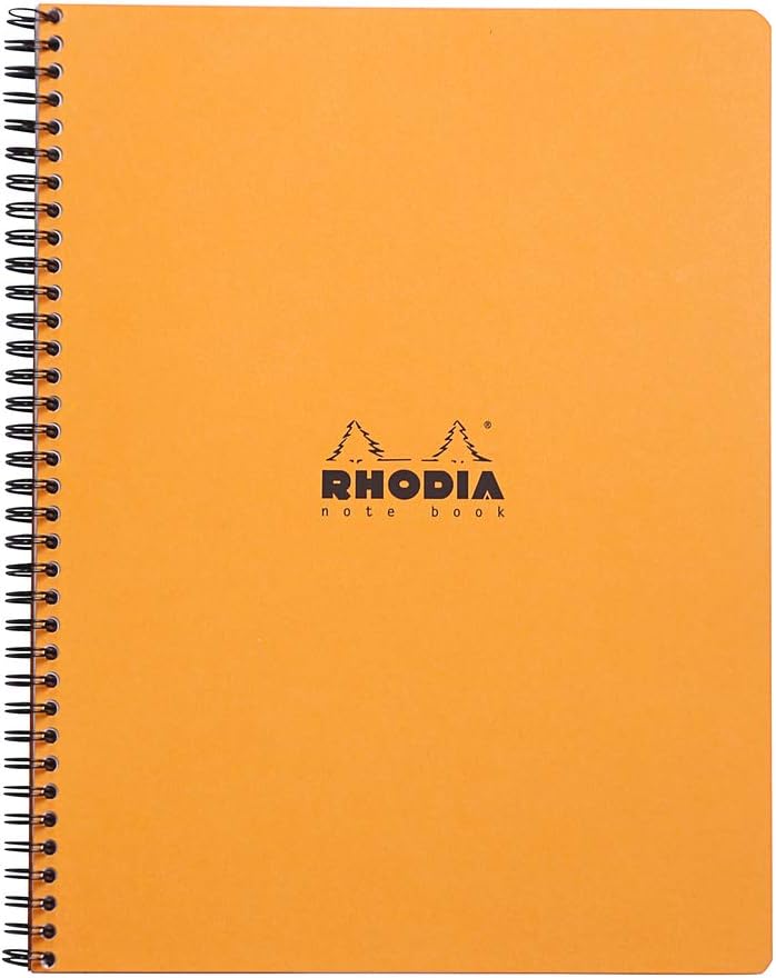 Rhodia 193428C - Spiral Notebook (Full Binding) Notebook Orange - A5+ - Small Squares