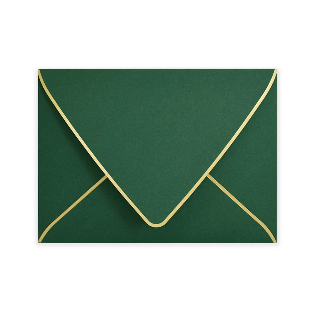 A6 Green Envelopes With Gold Border 4 x 6 - V flap, Quick Self Seal