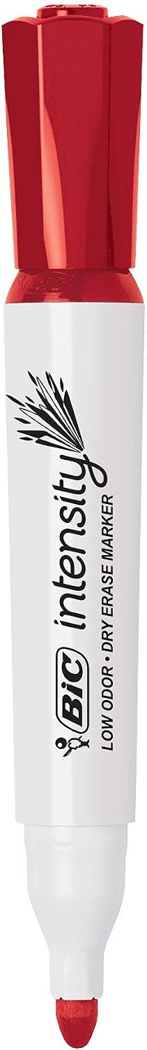 BIC Intensity Red Low Odor Dry Erase Marker, 12 Pack